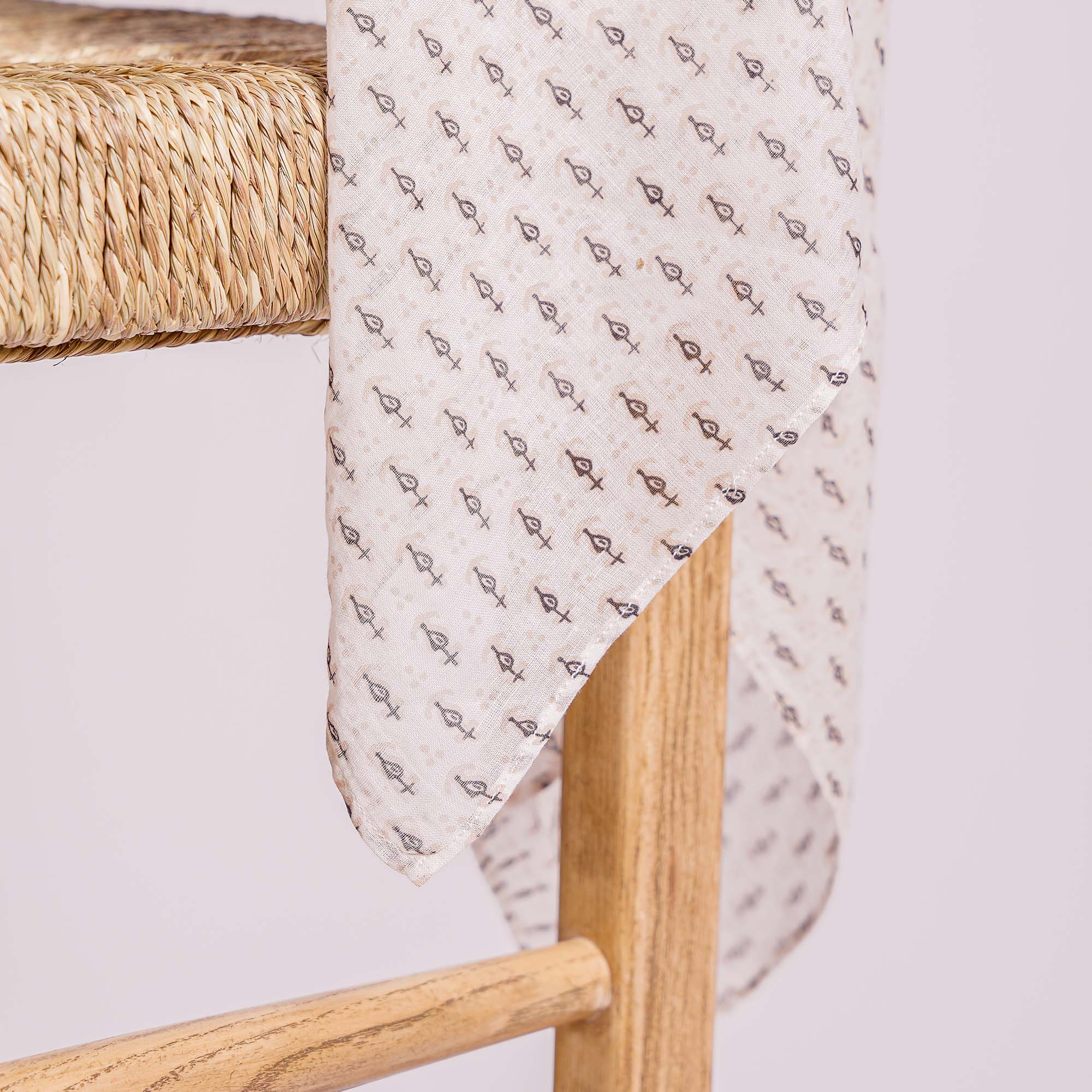 BANDANA VOILE CROSS White Cream