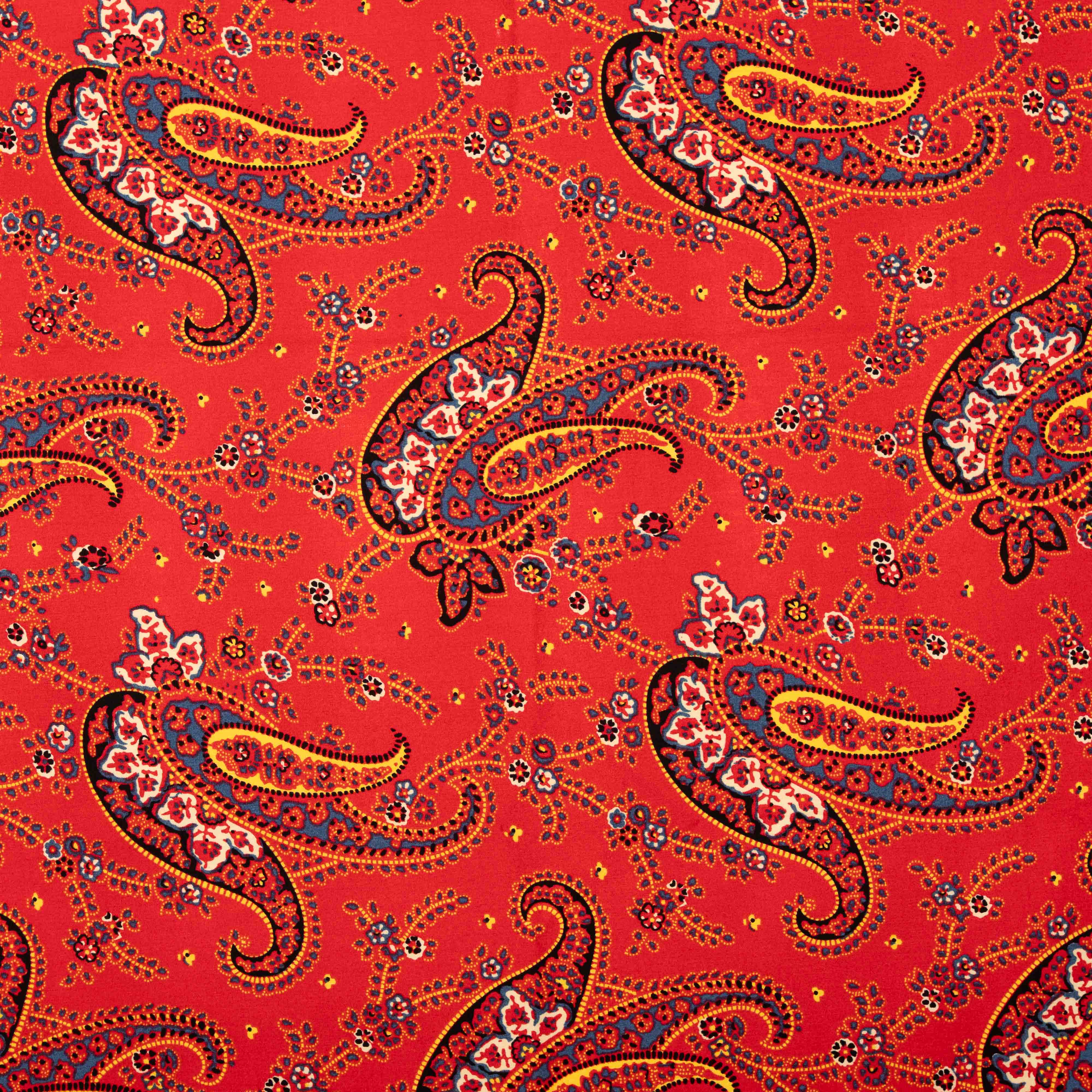 Tissu au mètre Grand Boteh rouge
