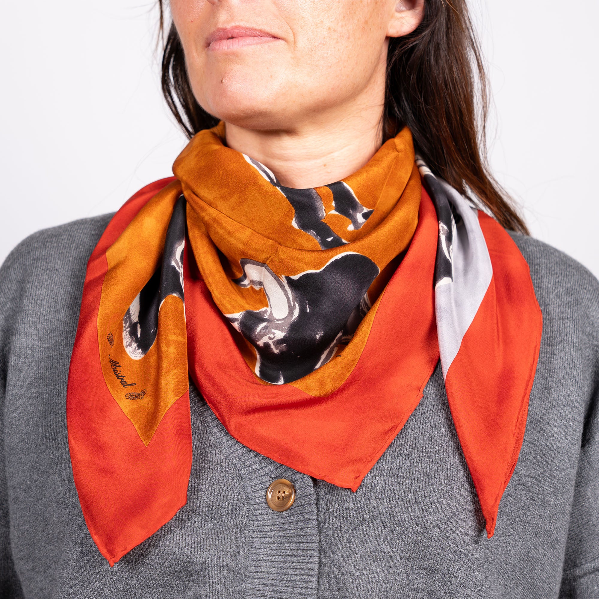 Silk Scarf Biou camargue et Raseteurs Michel Gilles